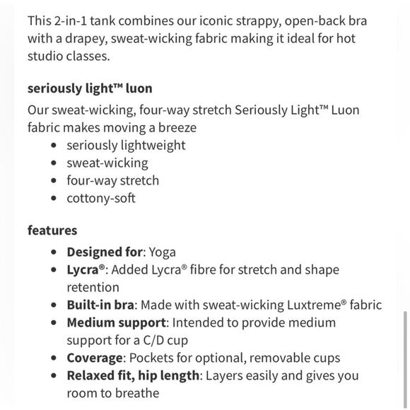 Lululemon Women Free‎ to Be Serene Strappy Back Open Back Bra Tank Top Gray SZ 4 - Picture 6 of 9